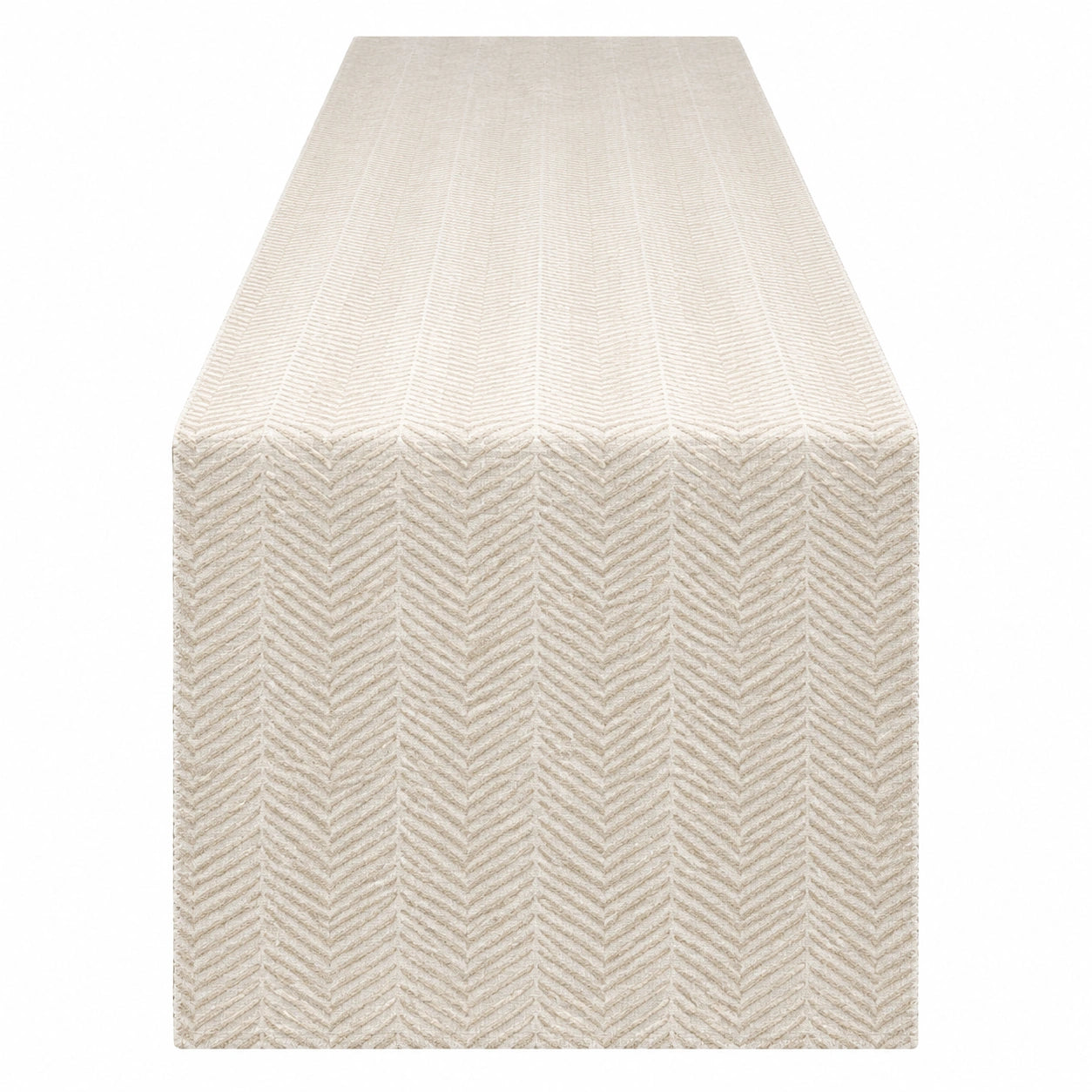 Camino de mesa 180 x 35 cm de tejido beige con espiga decorativo