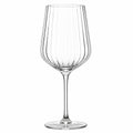 Copa de vino 450 ml de vidrio transparente acanalado con tallo