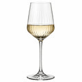 Copa de vino 300 ml 8 x 23 cm de vidrio transparente con relieve estilo elegante