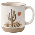 Taza de cerámica 450 ml beige con cactus 10.5 cm - estilo rústico para bebidas calientes
